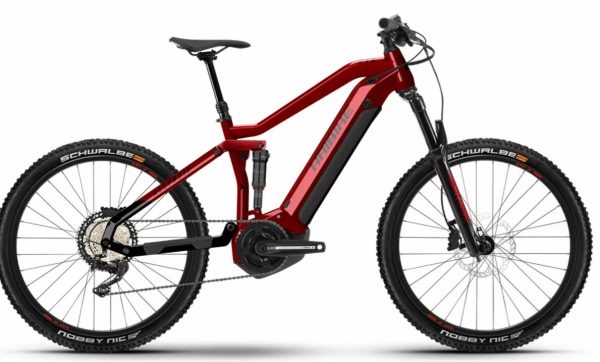 Haibike AllTrail 5 Full Sus Electric Mountain Bike, 27.5″ Wheel, Yamaha PW-ST – Red Med